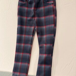 Deux par Deux Plaid Leggings in Red and Navy never worn new